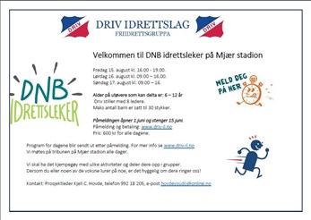 DnB Idrettsleker 15. - 17. august 2014